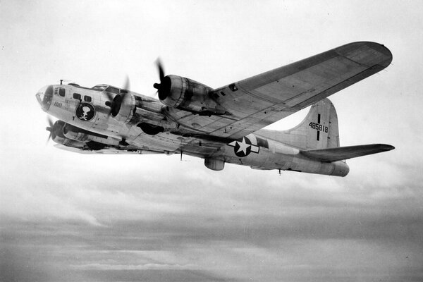 US-Flugzeug Boeing b-17 schwarz-weiß-Schuss