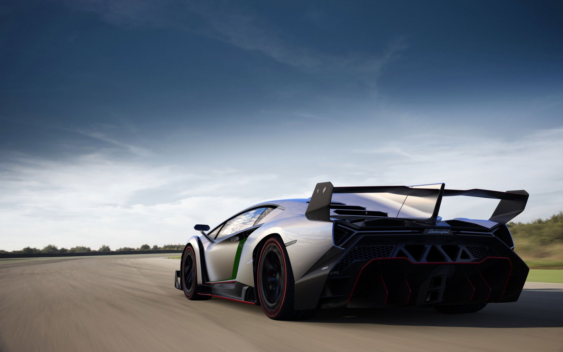 lamborghini veneno auto jeździ spoiler droga samochód sportowy