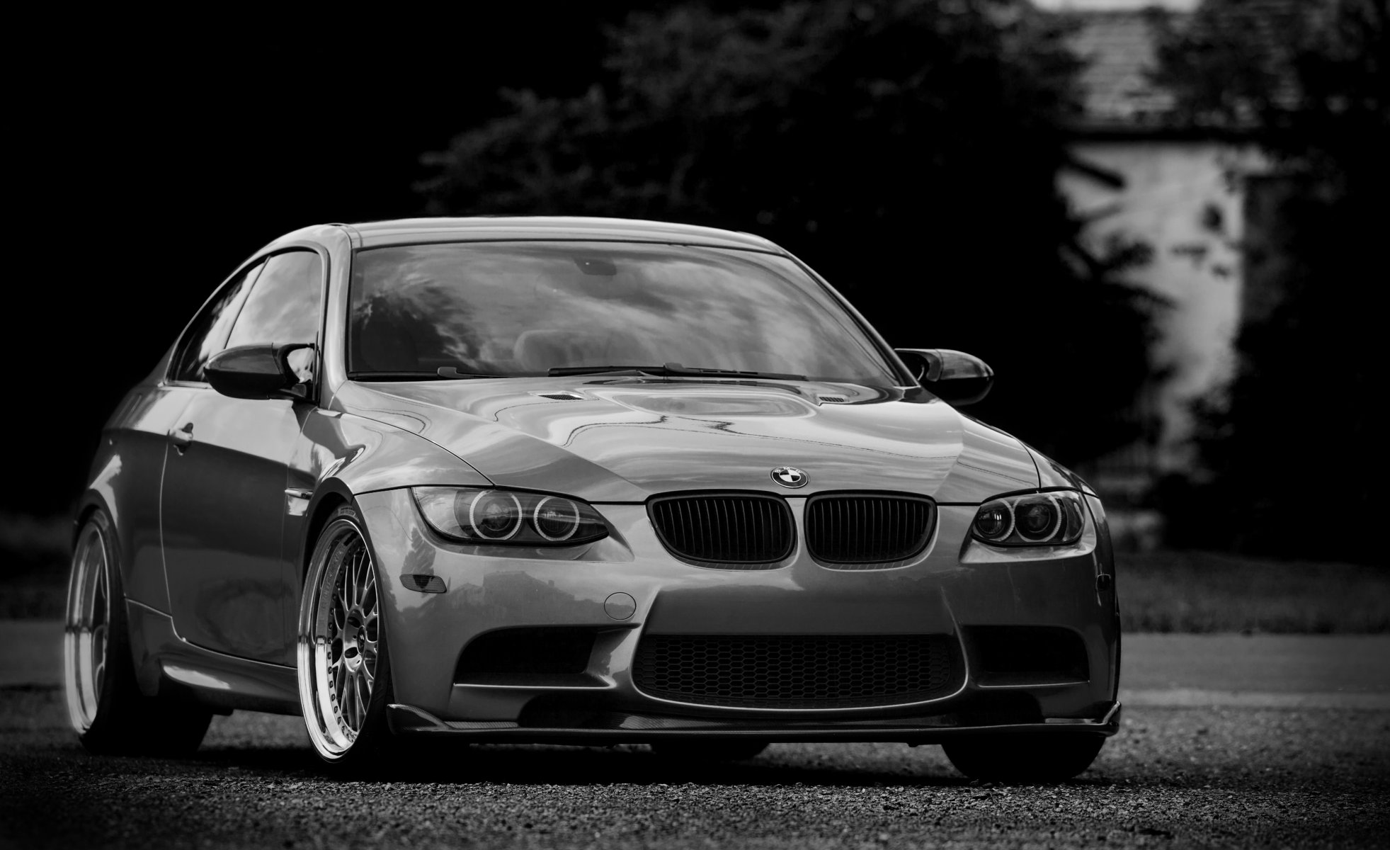 bmw m3 e92 argent roues bmw argent coupé teinté jantes photo noir et blanc