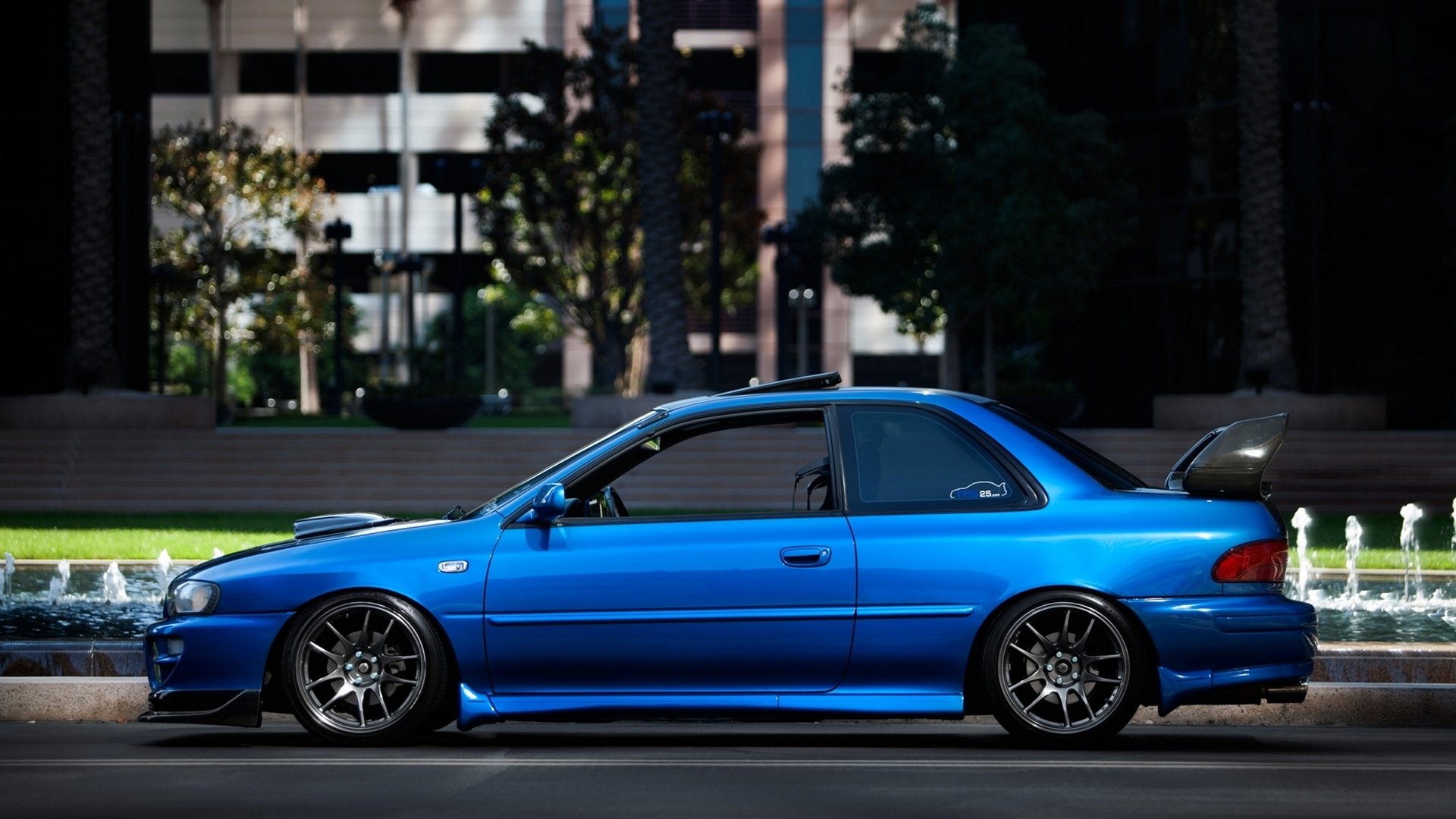 auto hintergrundbilder subaru impreza sti 22b sport tuning jdm tapete subaru impreza 22b blau auto seitlich