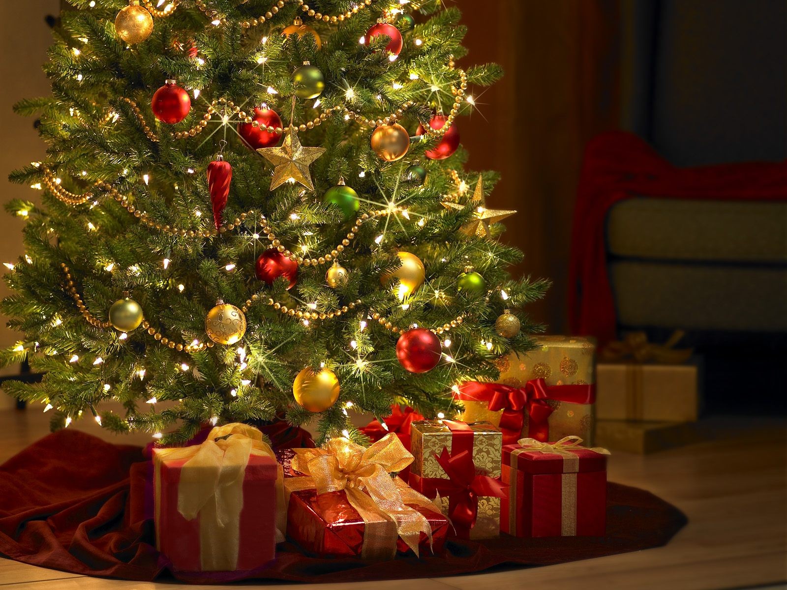 año nuevo luces árbol de navidad