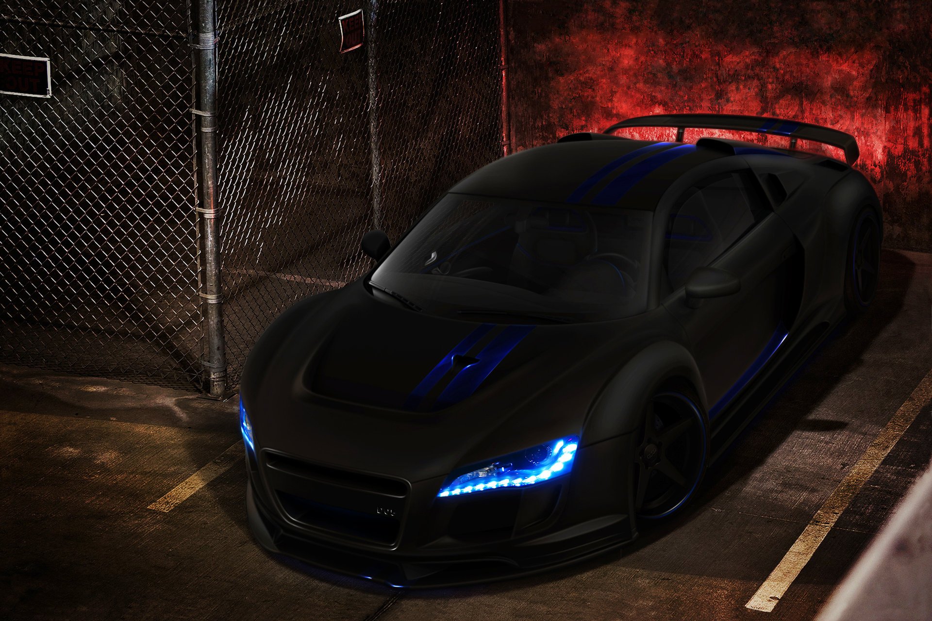 audi r8 black tuning black