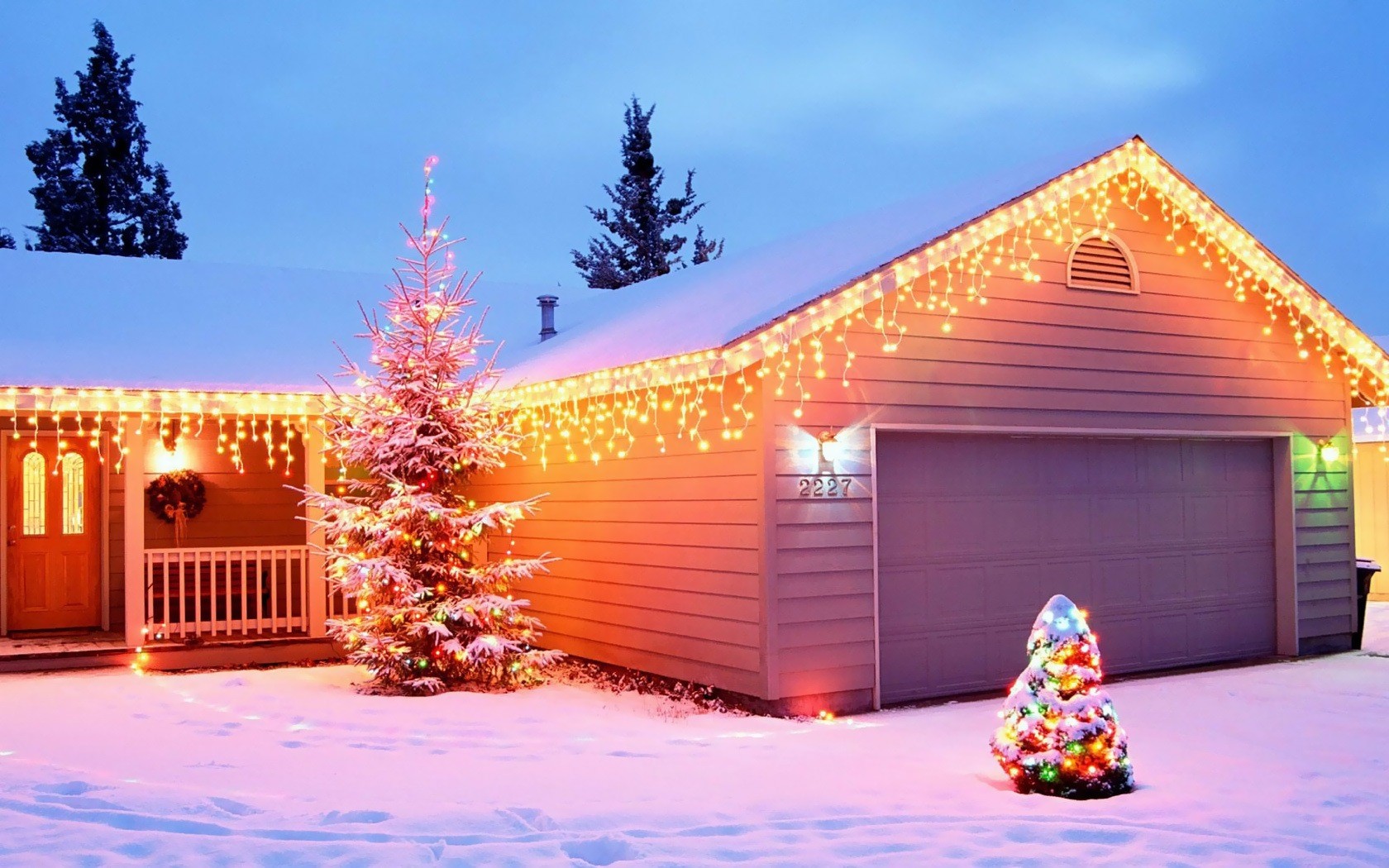 neues jahr haus weihnachtsbaum