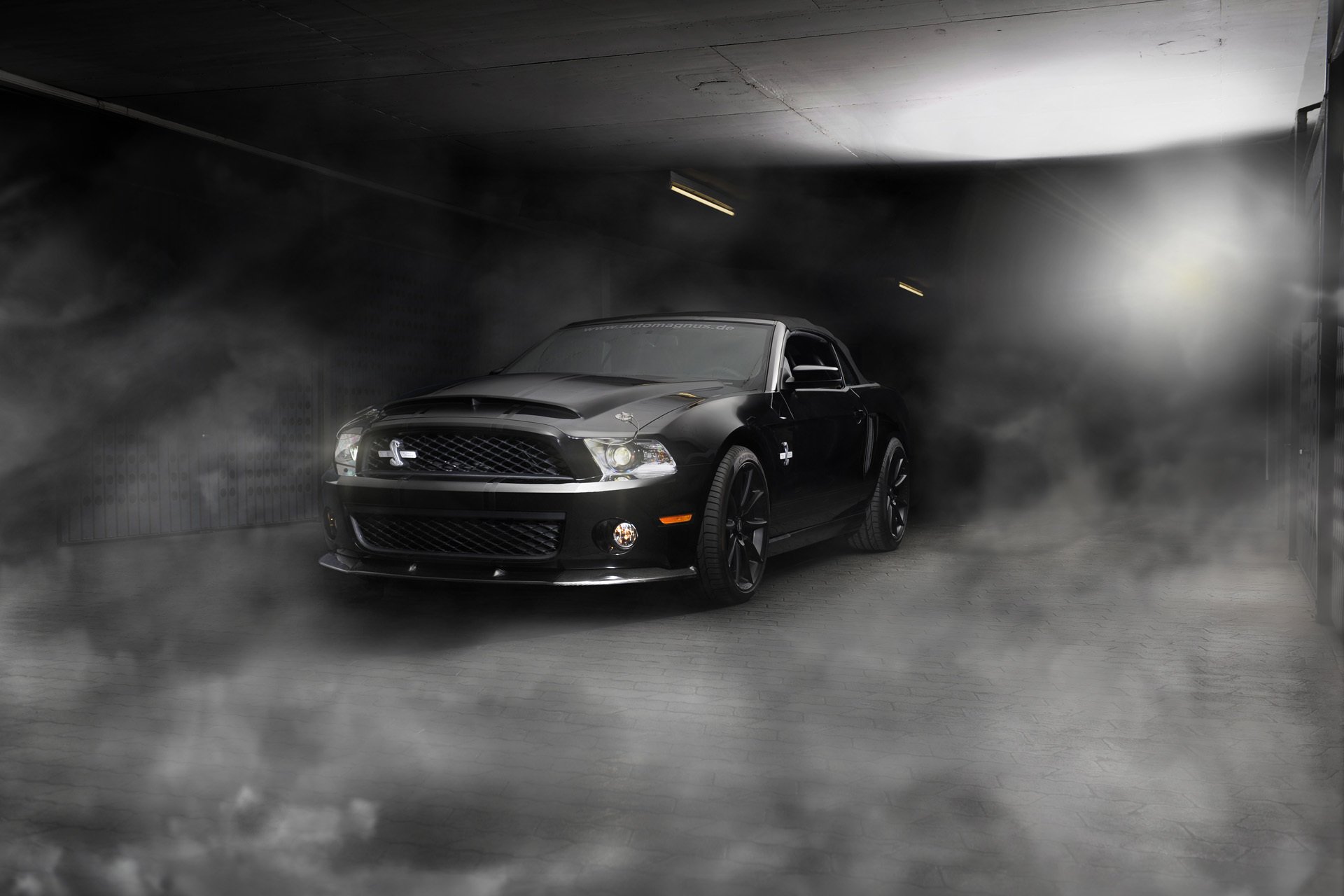 ford mustang shelby gt500 super snake muscle car front muscle car convertible paving stone light glare smoke