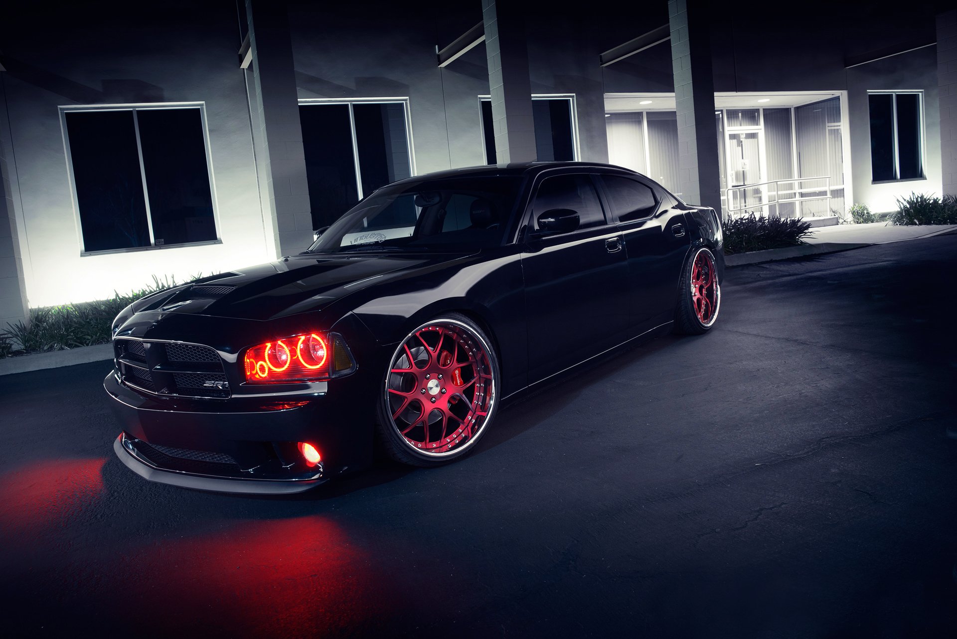 dodge charger srt8 red drives light by avantgarde wheel