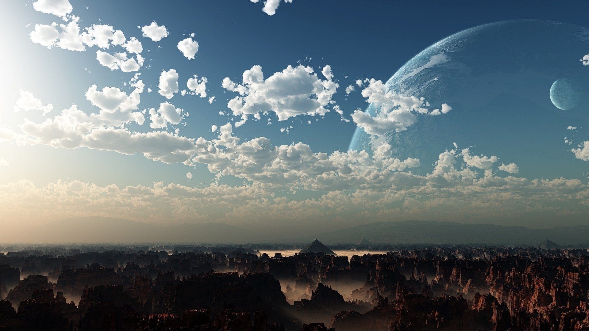 pyramide wallpaper rendering planet landschaft wallpapers erde