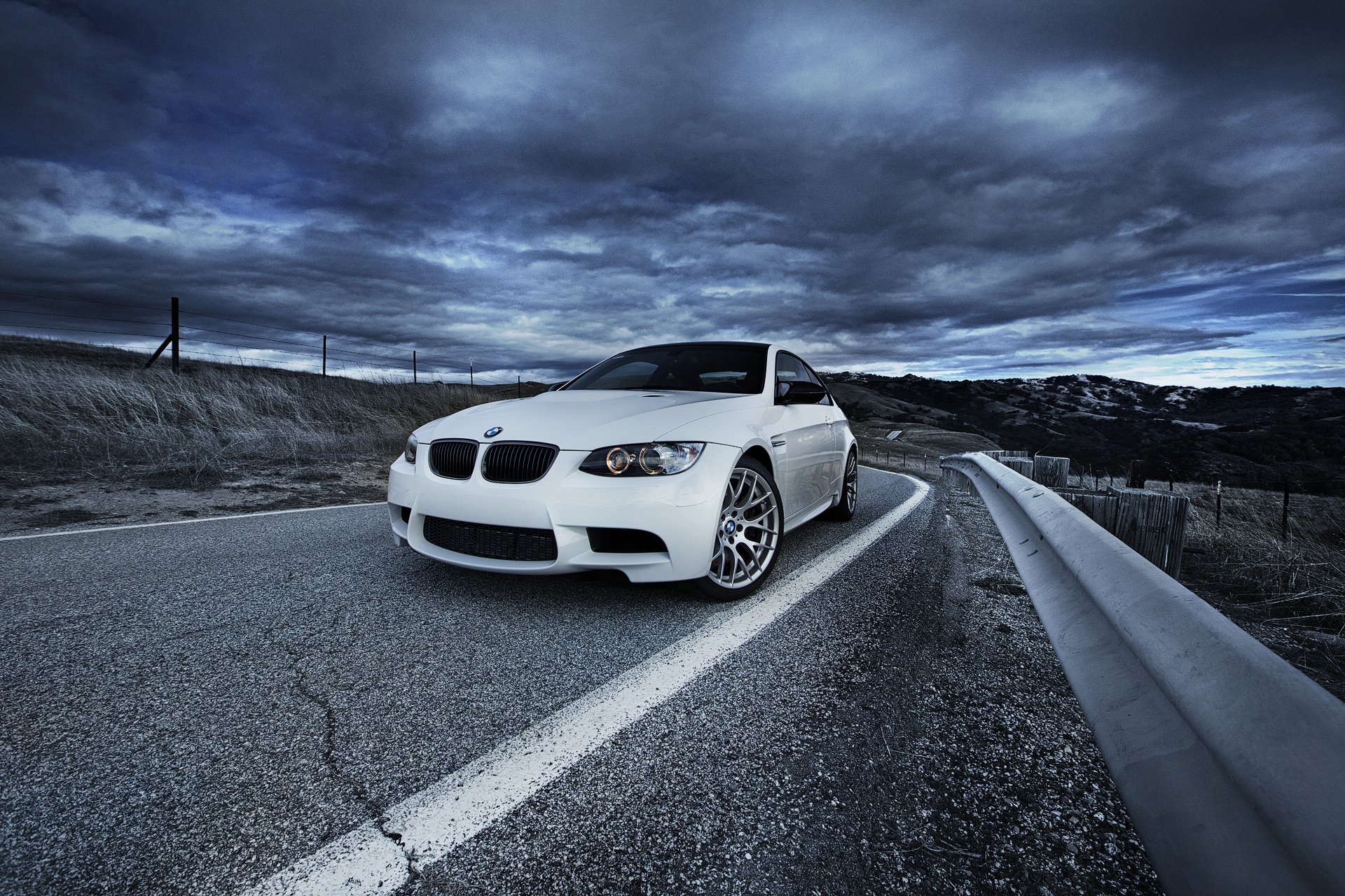 bmw m3 e92 blanco carretera cielo bmw bumper