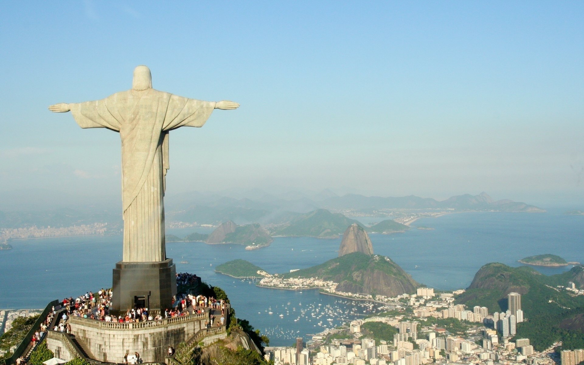 statue jesus cristo redentor rio de janeiro christus der erlöser der erlöser stadt blick natur