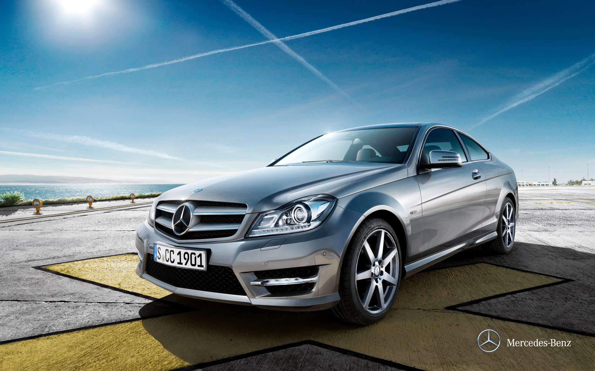 mercedes e-class coupe machine car sky