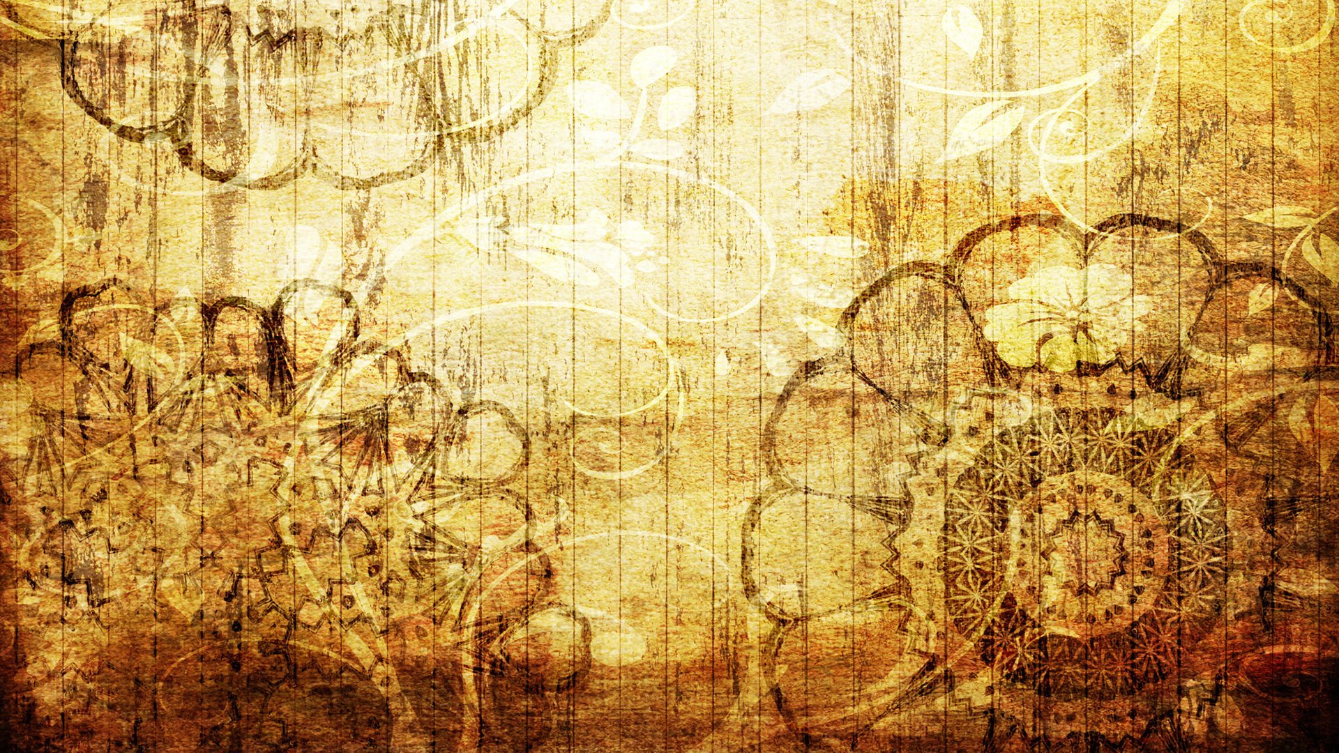 texture flowers background brown patterns yellow