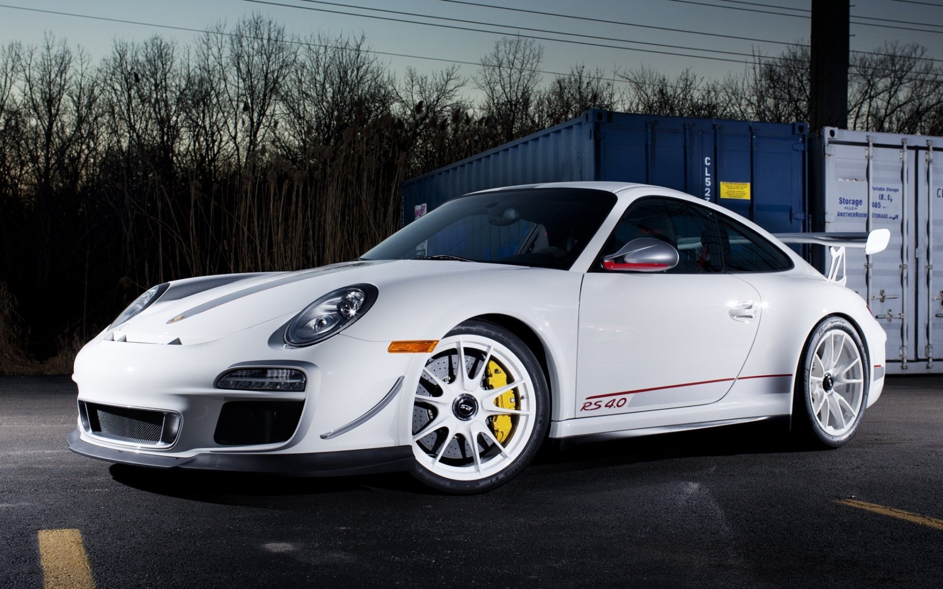 porsche 911 gt3 pc 4.0 porsche gt3 supercar front white tuning trees sky