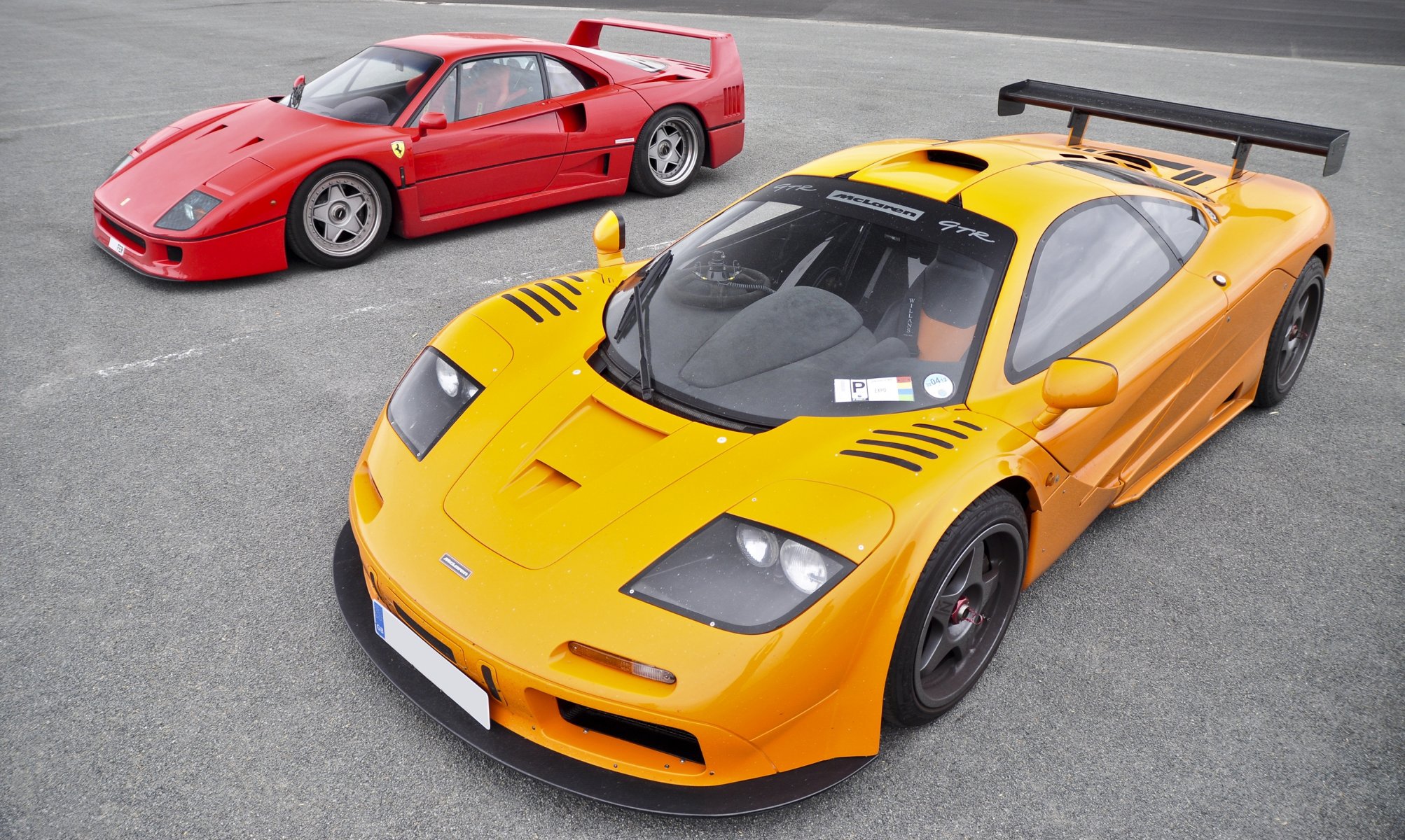 mclaren f1 гтп ferrari f40 красные суперкары макларен ф1 гтр феррари ф40 красный