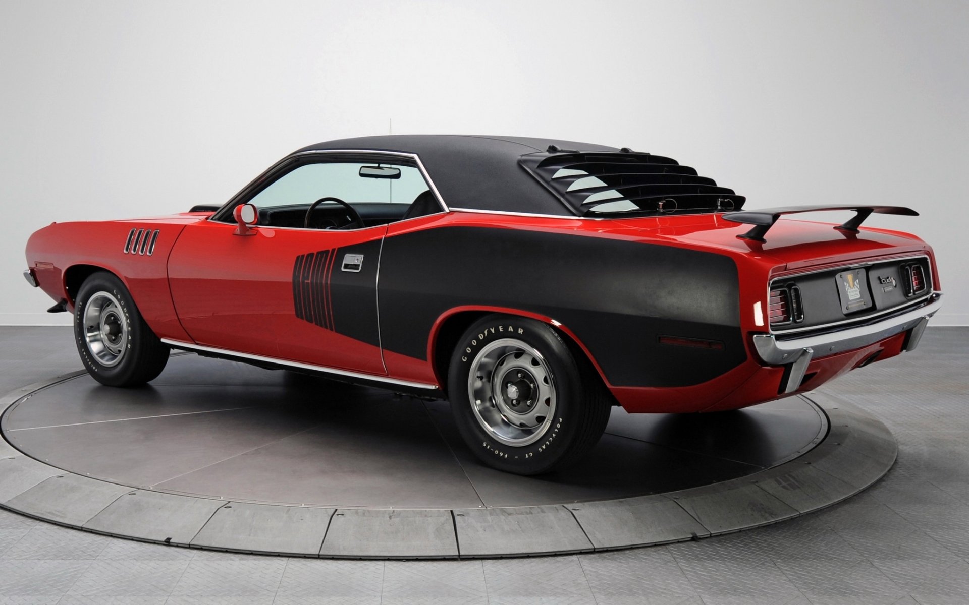 plymouth hemi cuda 1971 hemi gdzie coupe czerwony widok z tyłu muscle car muscle car tło