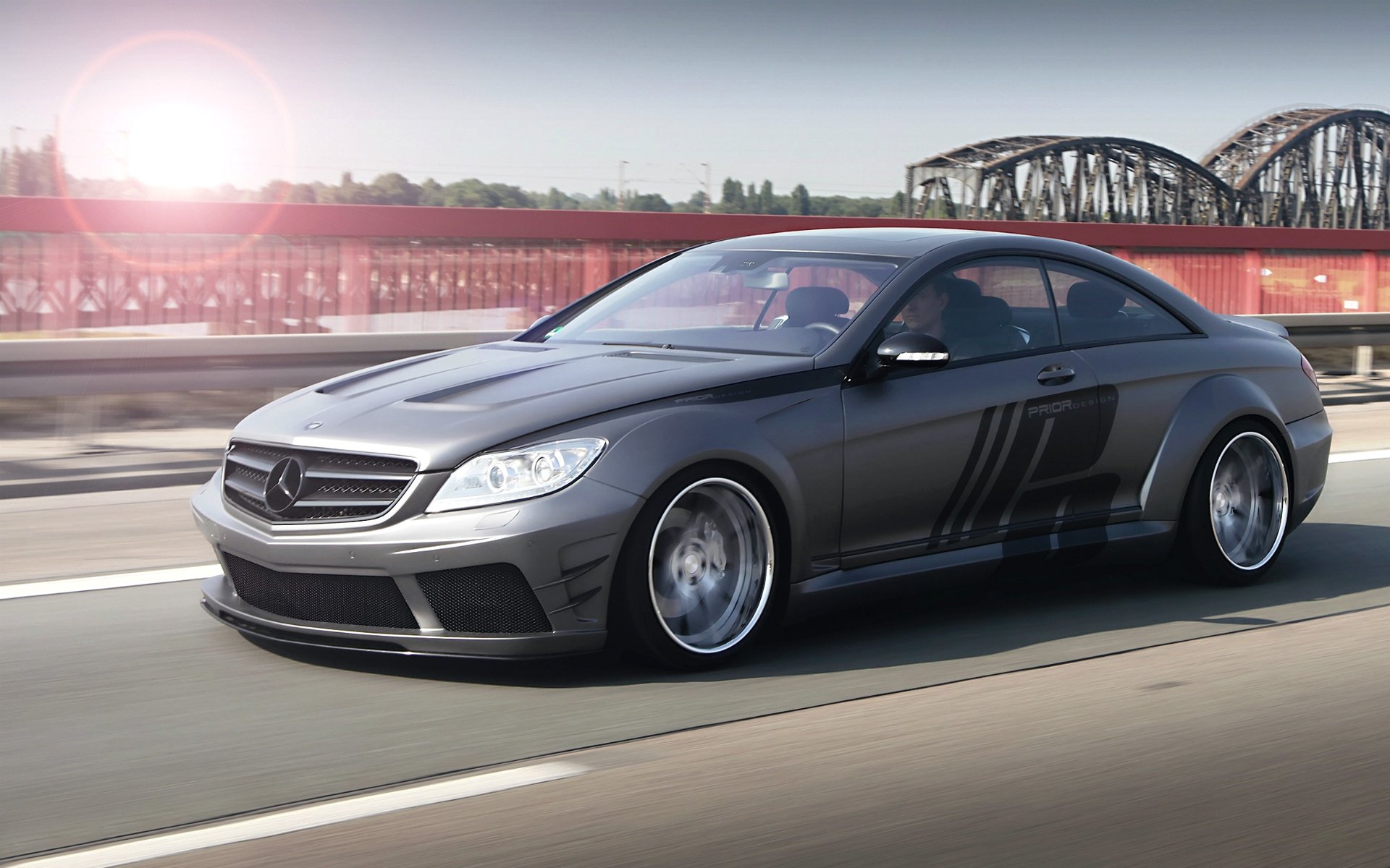 mercedes cl black edition wide body tuning road bridge motion