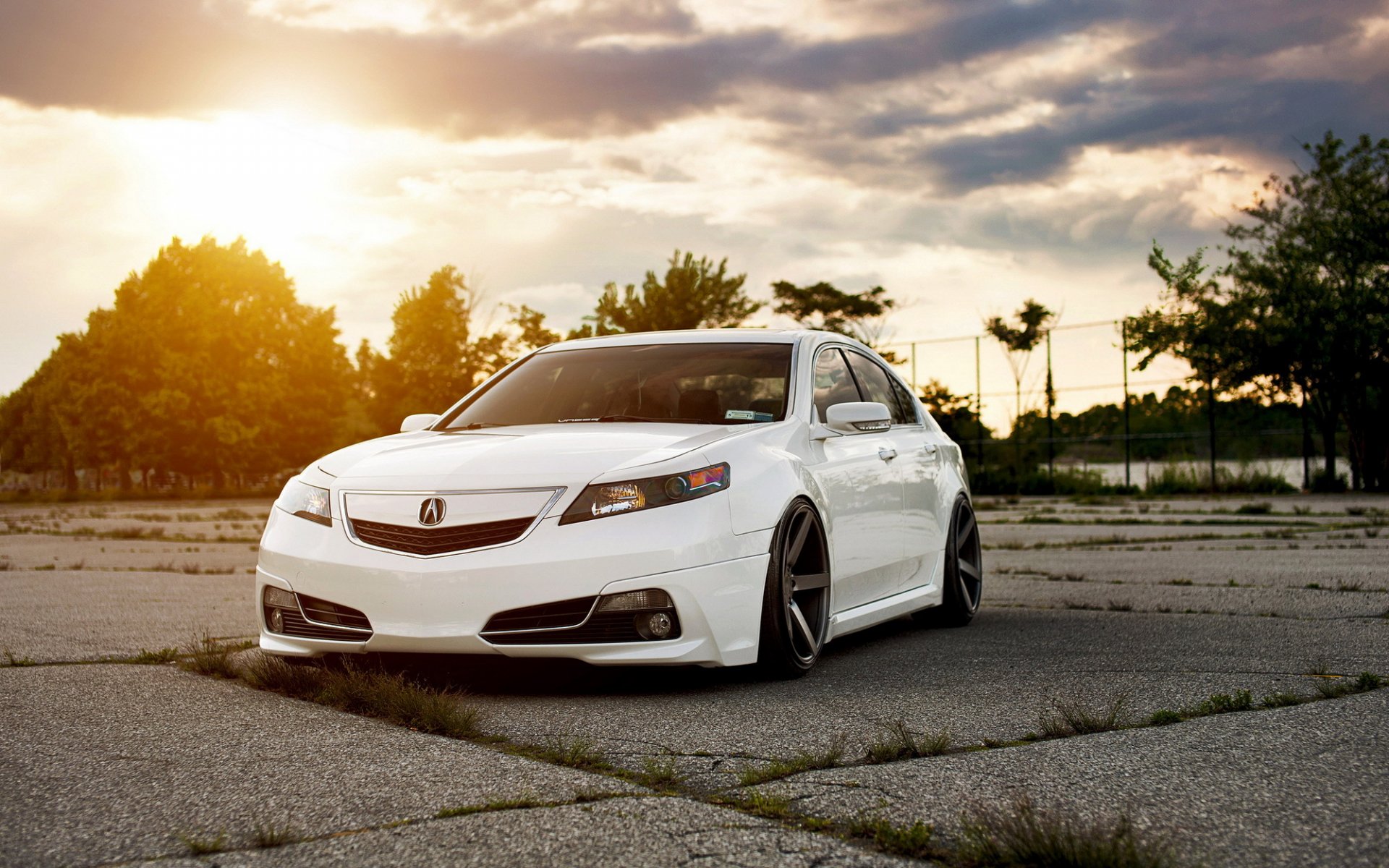 acura tsx acura sedan biała tuning