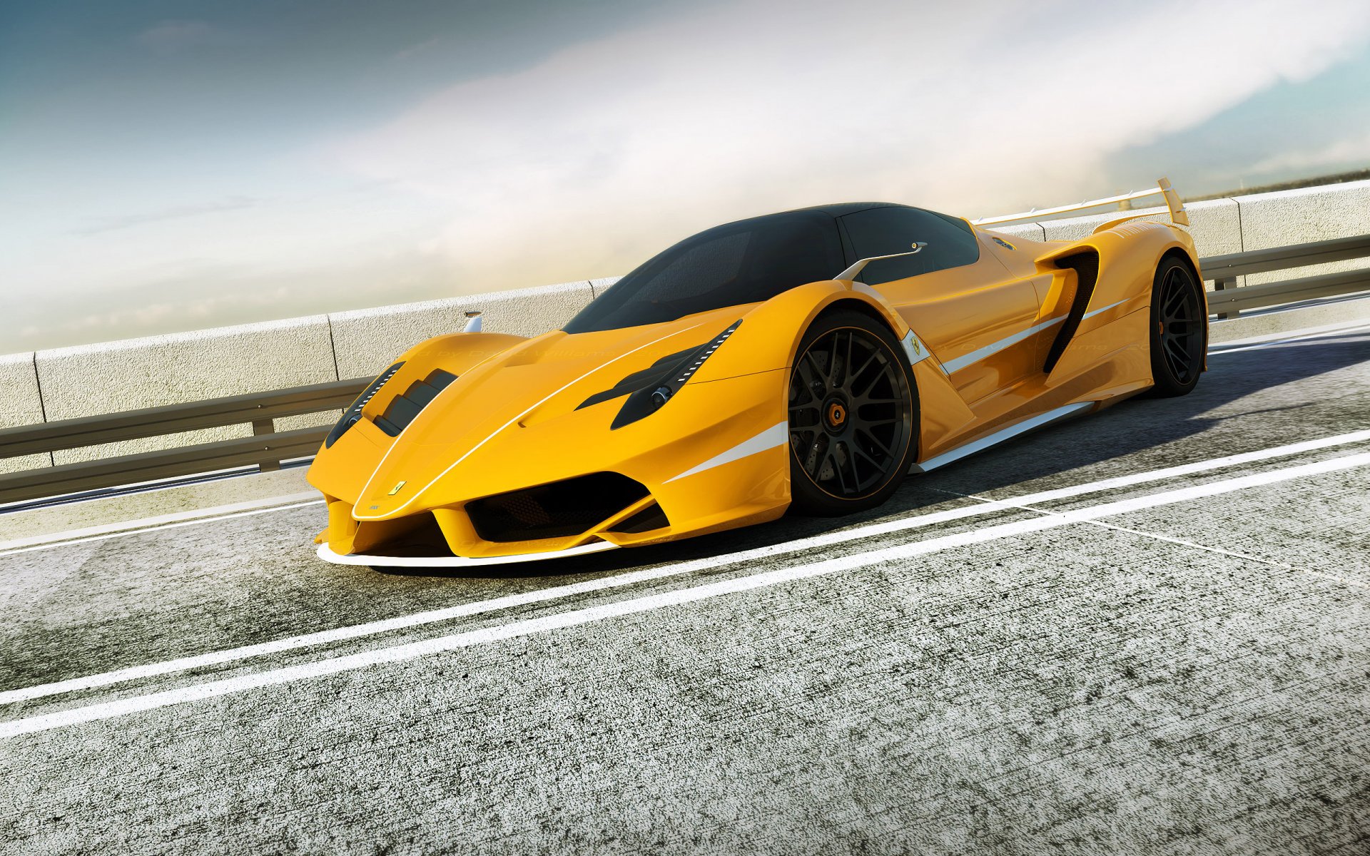 ferrari f70 fxx giallo rendering