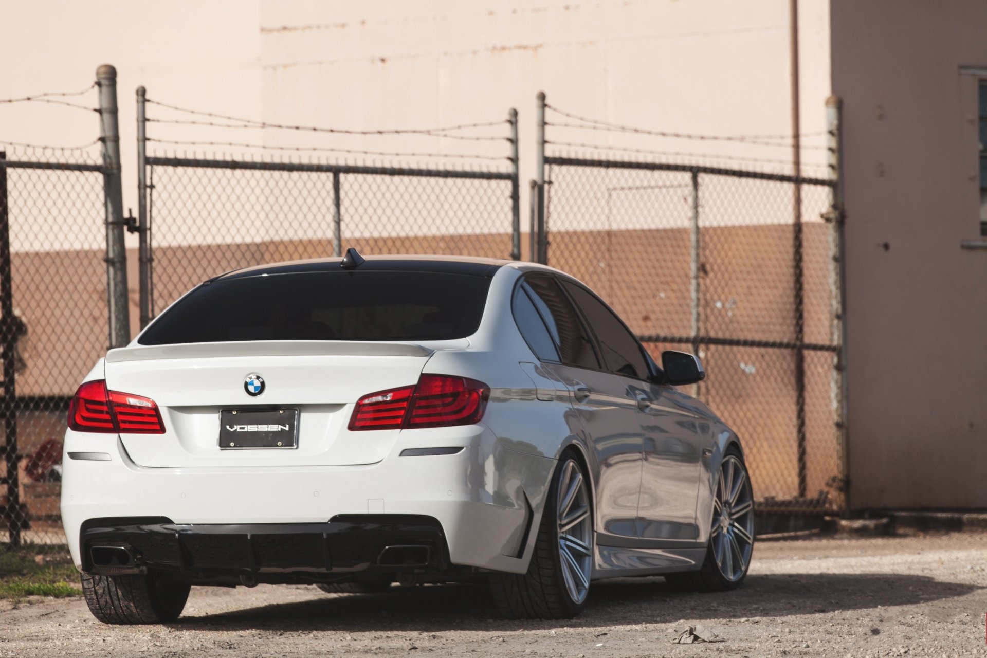 bmw 550i f10 white bmw rear tinted fence