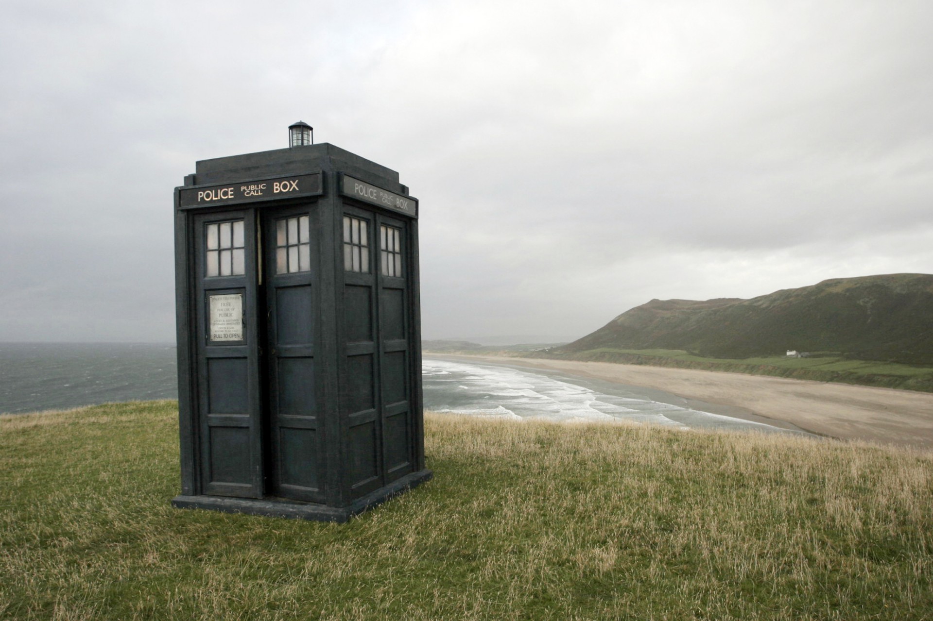 police box coast sea