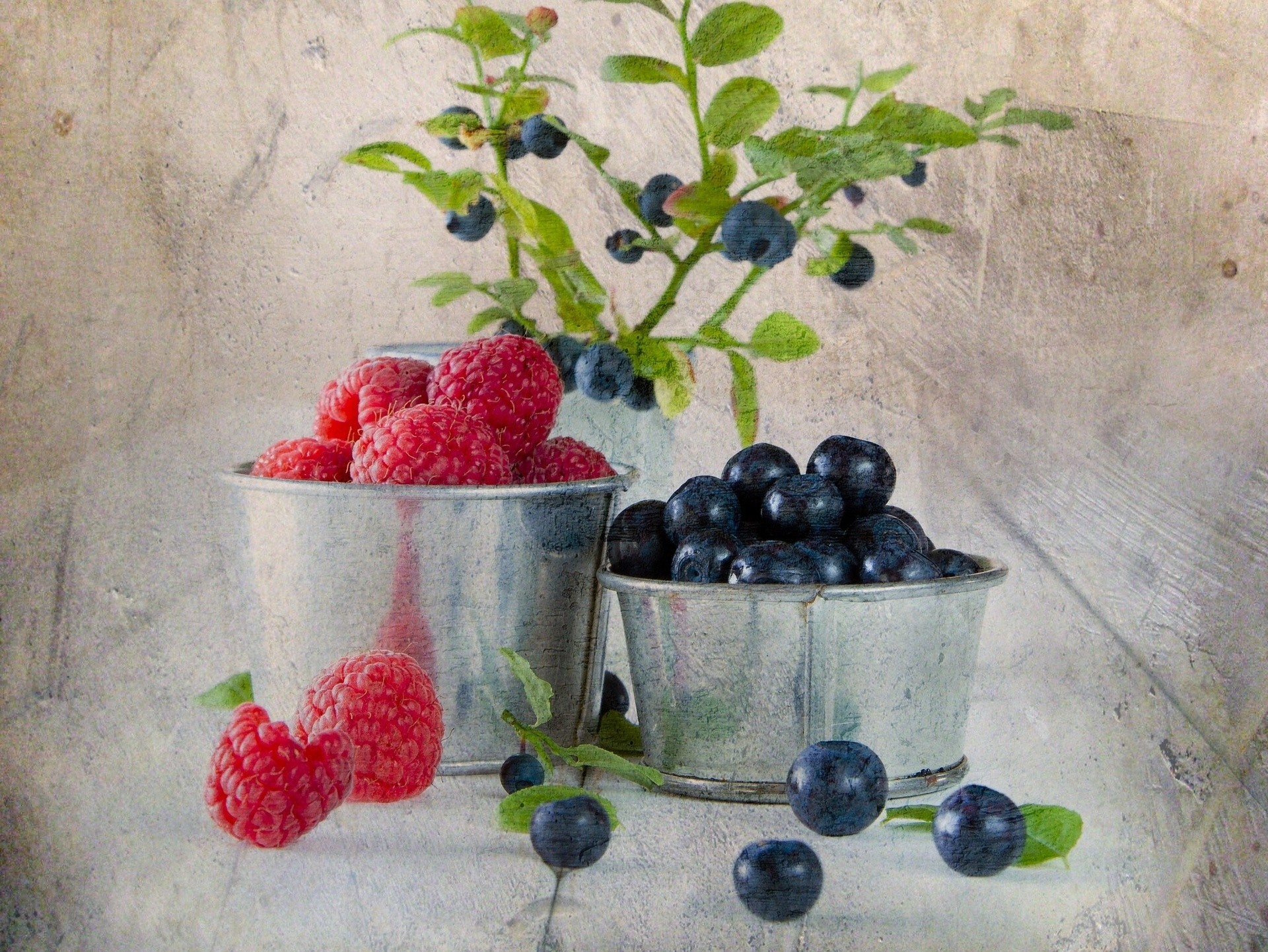 texture baies framboises bleuets