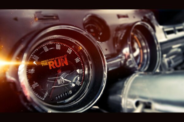 Car washing speedometer of a racing car