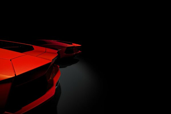 Lamborghini Aventador Cars are Red in the Dark