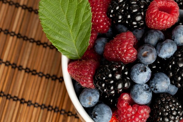 The variety of fruits? raspberries, blueberries, blackberries