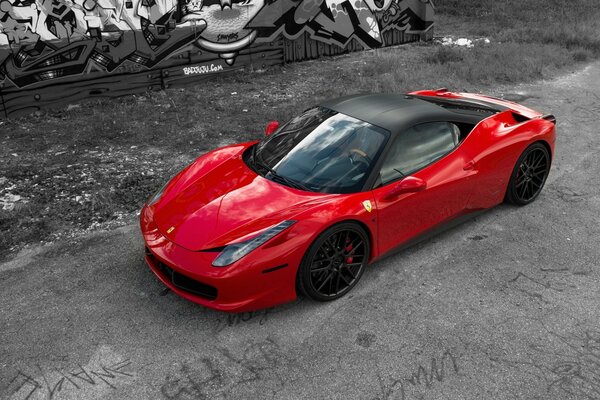 Red convertible ferrari beautiful photo