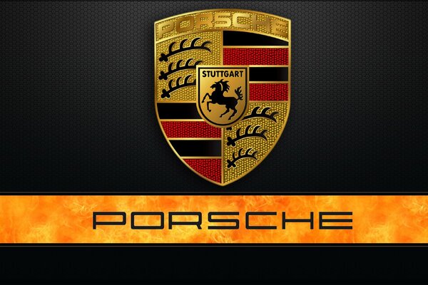 Logo de la célèbre marque porsche