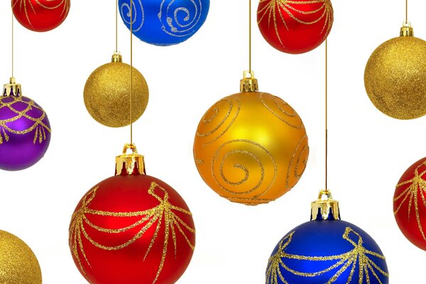 Colorful Christmas balls for the new Year