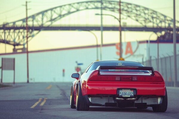 Wallpaper red acura rear view