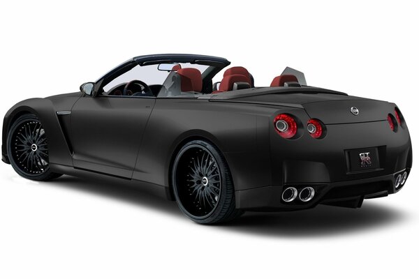 Beau cabriolet noir. Nissan r35