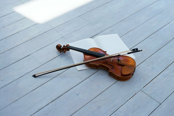 A wonderful violin with a violin bow