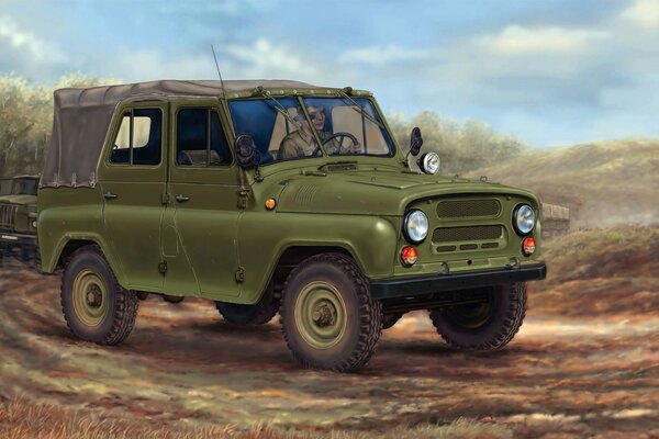 The famous Soviet car. UAZ-469 army SUV