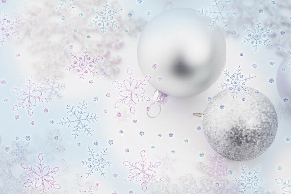 Christmas balls on a white background