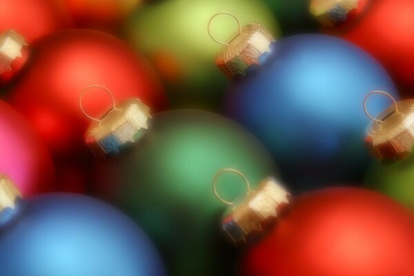 Christmas tree balls view when misted glasses