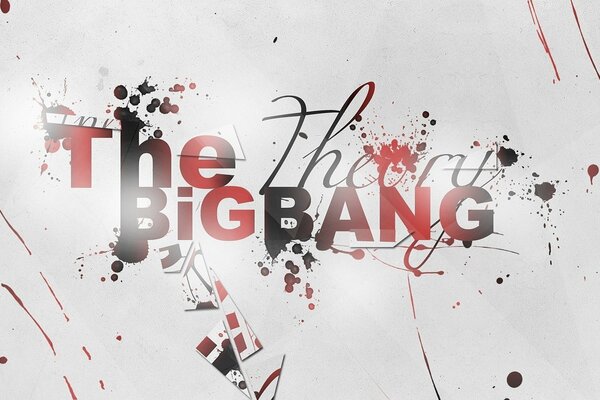 Inscripción roja the Big Bang Theory sobre fondo blanco