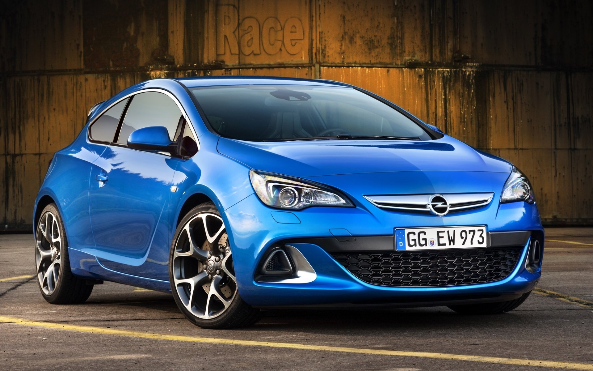 opel astra opc opel astra ops hayon bleu avant jantes arrière-plan