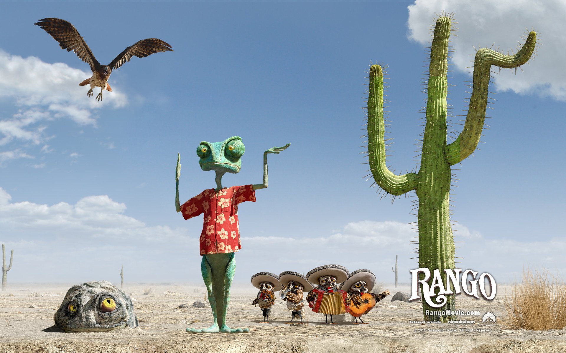 caméléon dessin animé rango