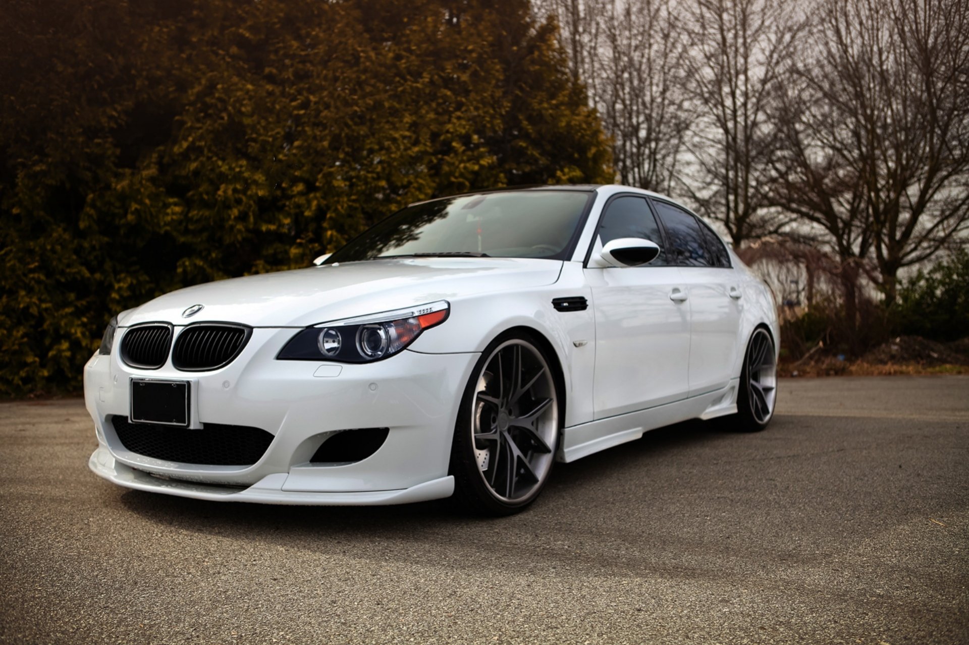 bmw m5 e60 bianco bmw berlina tuning alberi