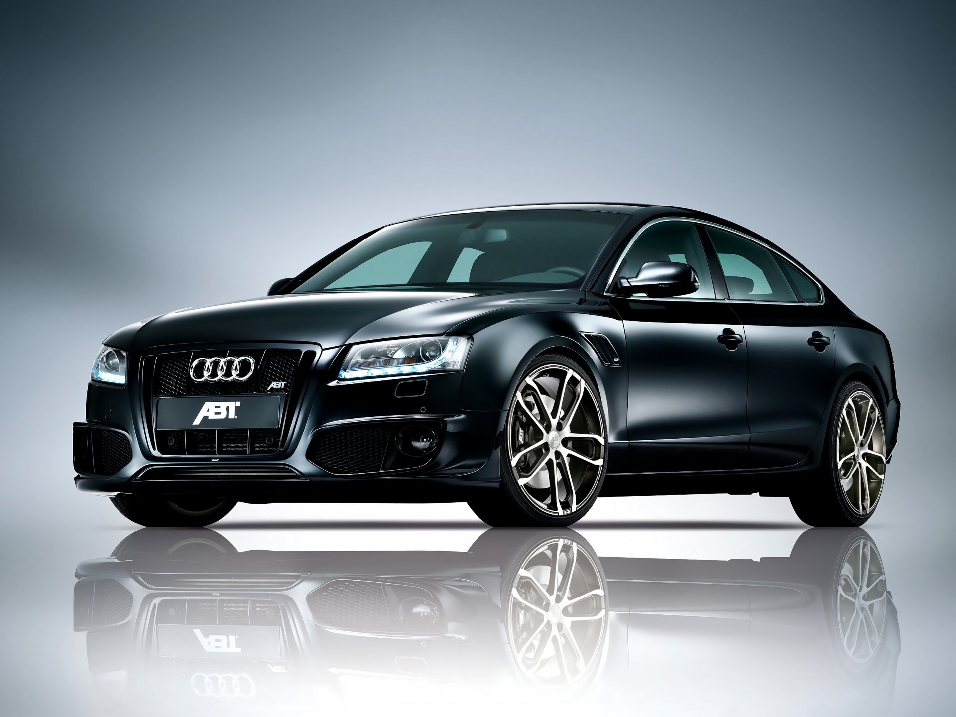 abt audi a5 sportback on a gray background tuning picture car black