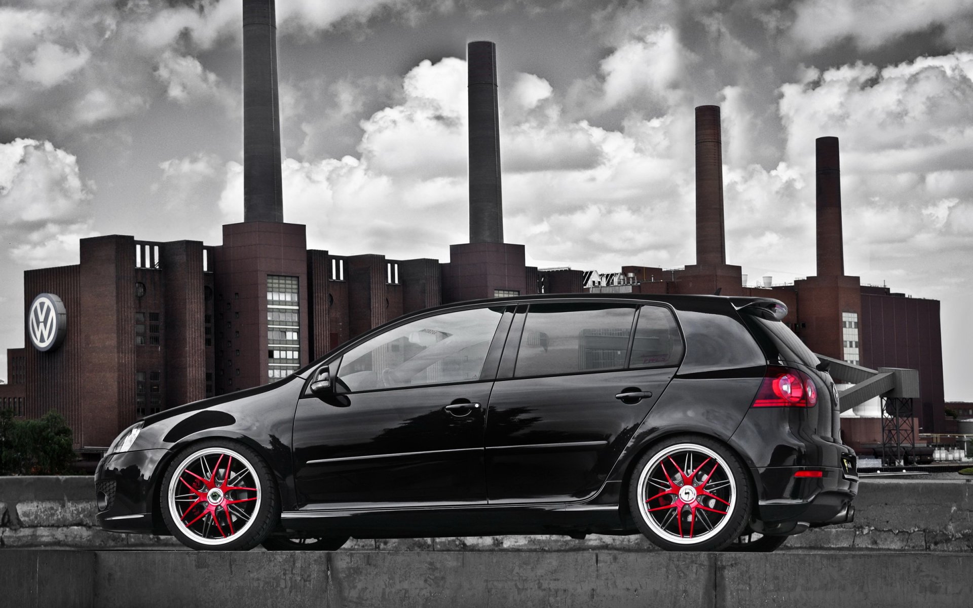 vw golf volkswagen gti tuning vw negro fábrica tubos