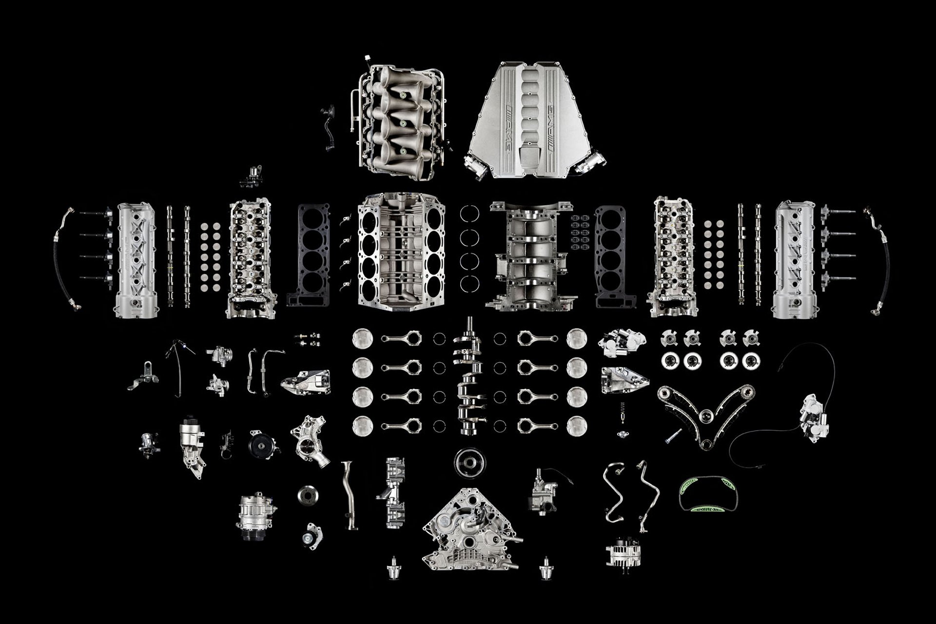 moteur noir et blanc v8 pièces pièces de rechange