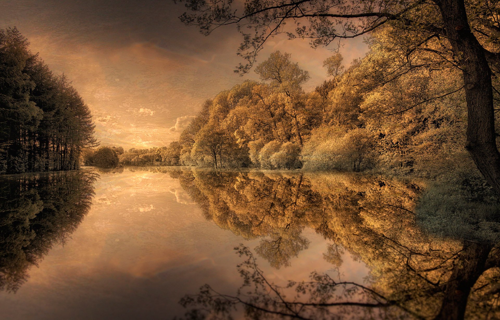 natur herbst photoshop fluss verarbeitung malerei