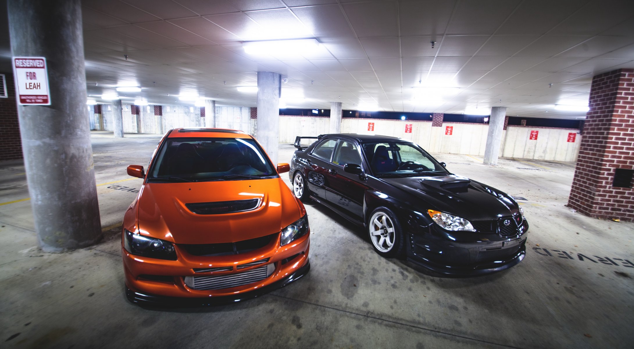 mitshubishi lancer evolution ix evo low orange black tuning front sti subaru parking