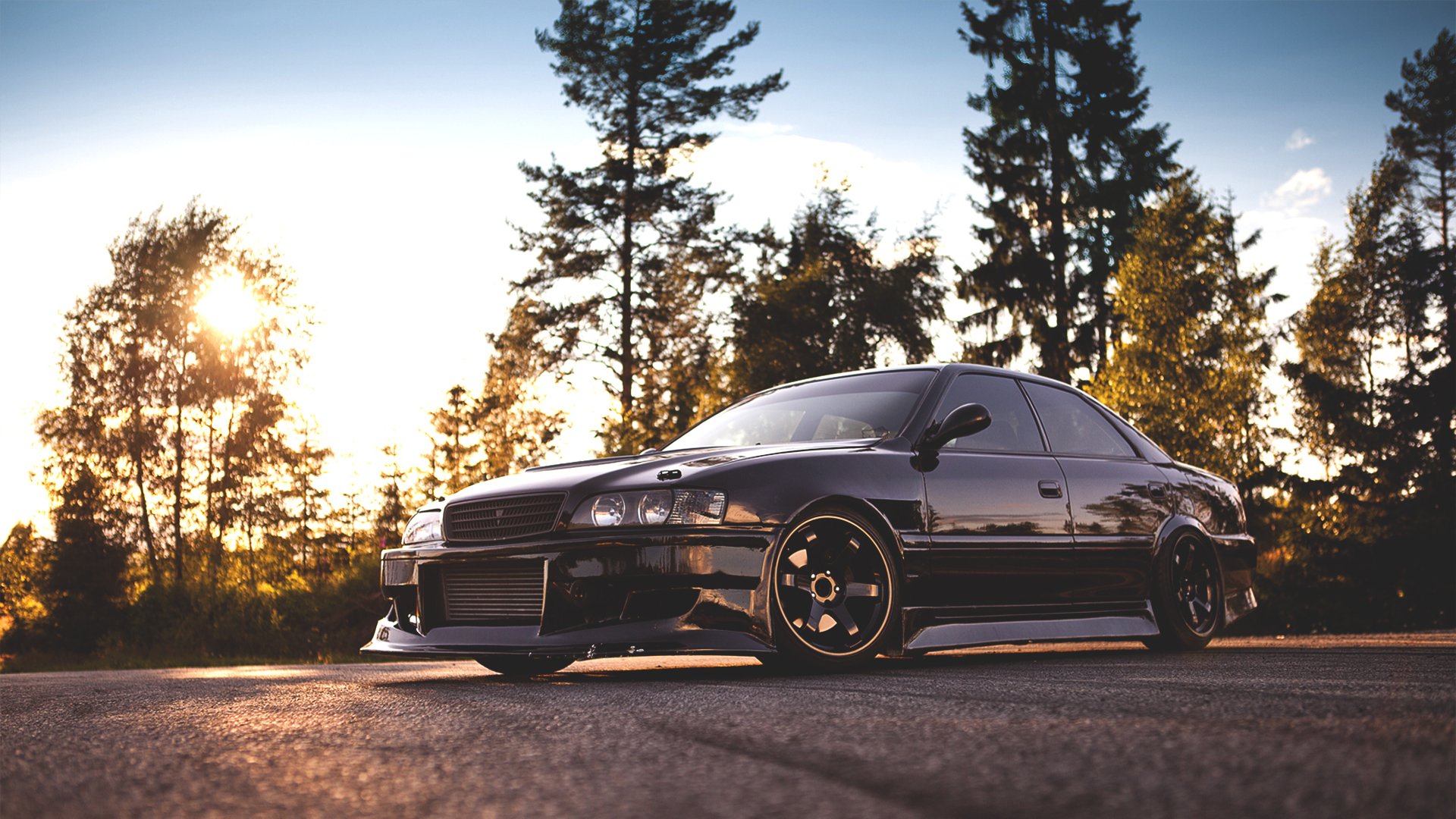 toyota chaser tree toyota chaser forest sky