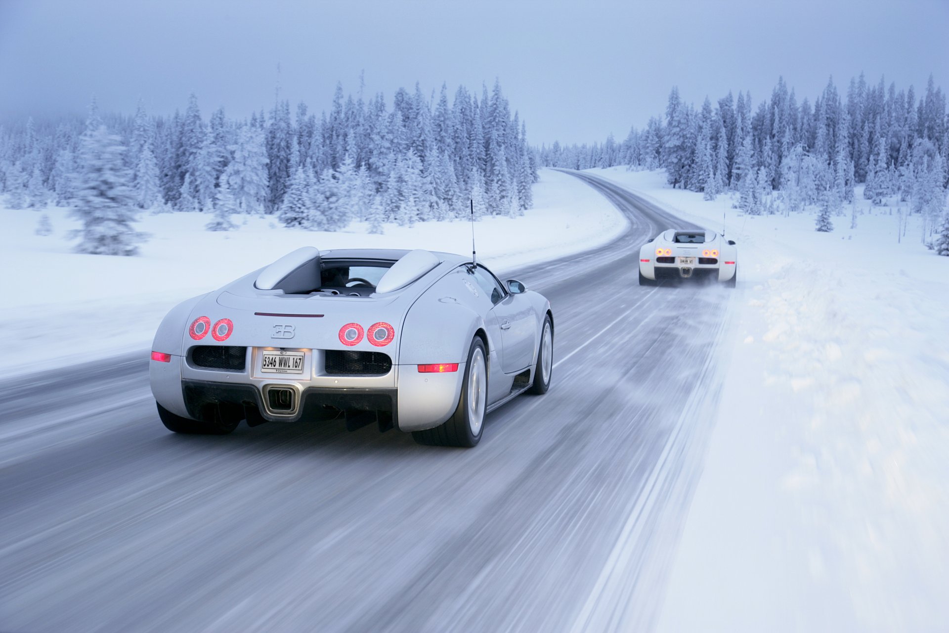 bugatti veyron invierno blanco conducir invierno nieve