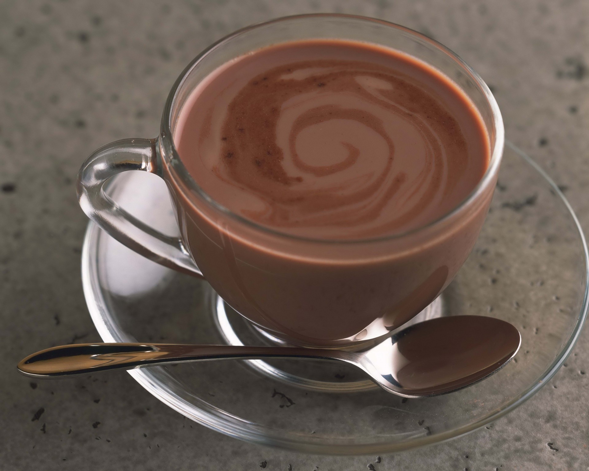 cocoa glass saucer spoon cup