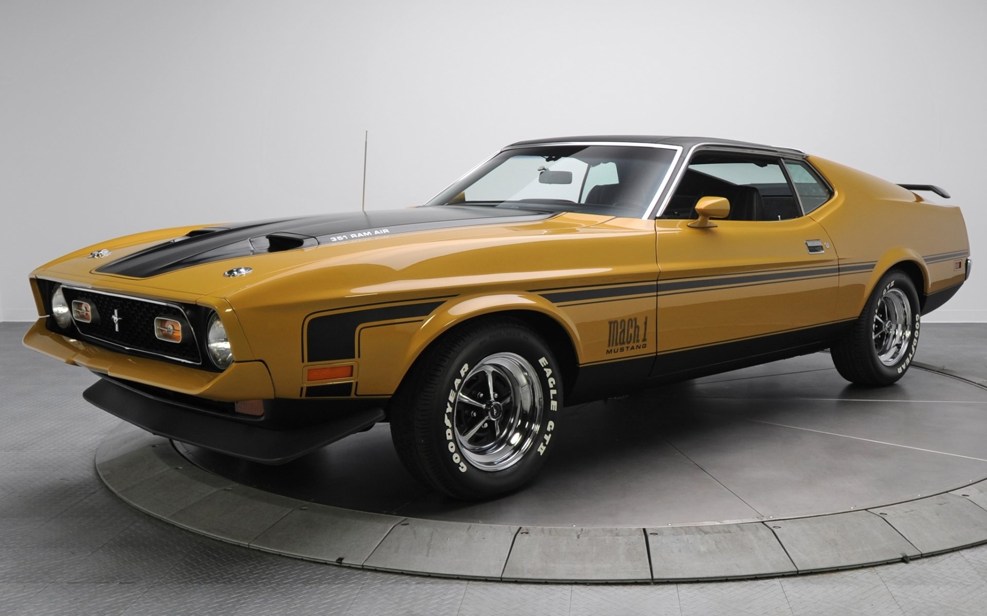 ford mustang mach 1 1971 brown front muscle car muscle car background