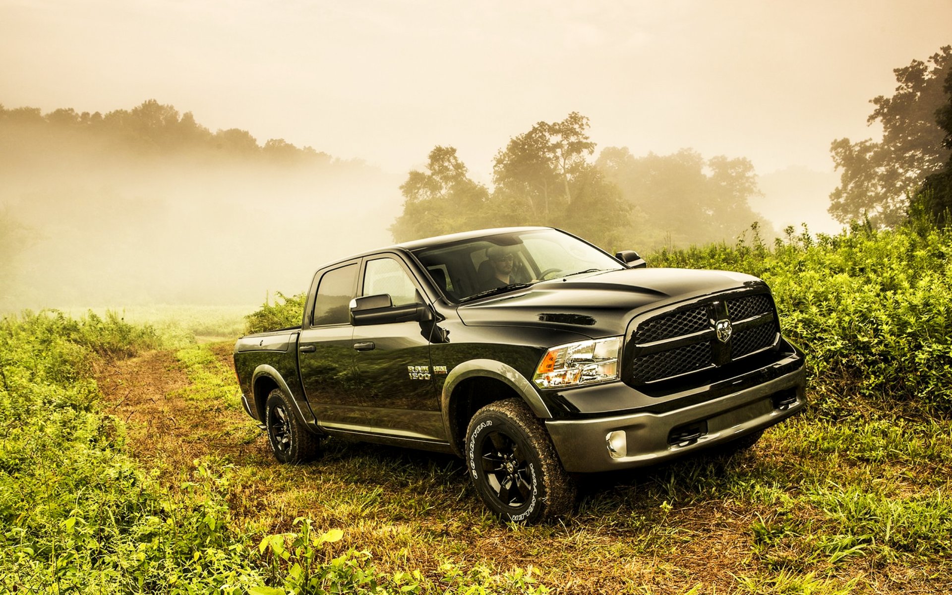 dodge ram 1500 truck 2013 black hemi 5.7-liter way vegetation road 4x4