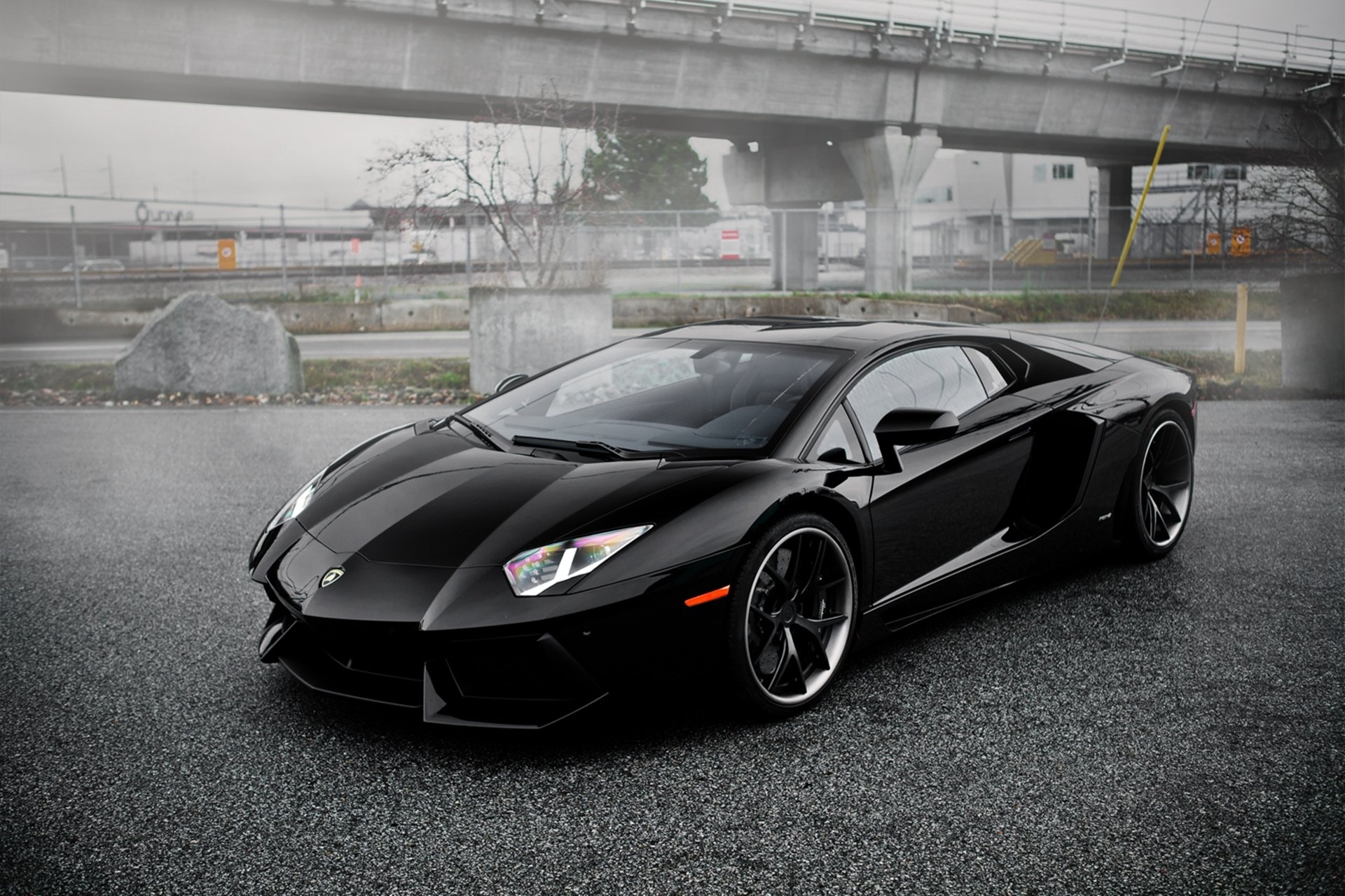 lambo aventador black parking pur 4our depth